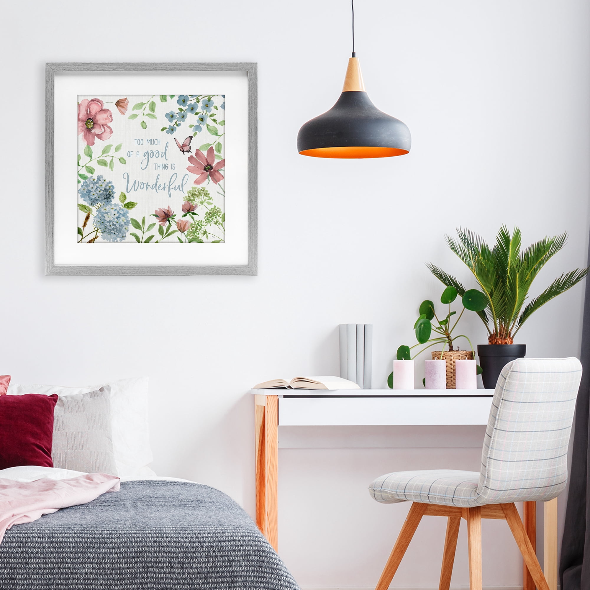 Stupell Industries Too Much Of A Good Thing Gray Framed Print Under Glass, design by Nan