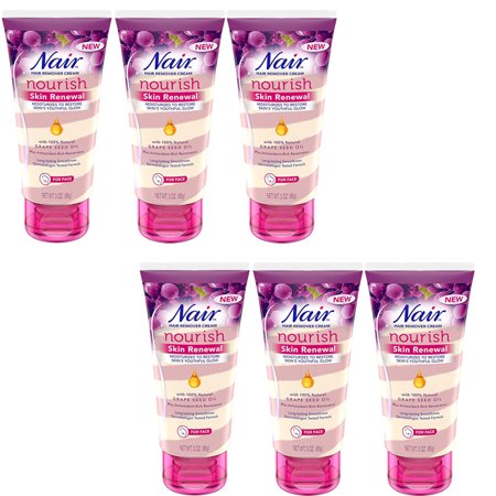 Pack of (6) Nair Hair Remover Nourish Skin Renewal Face 3 Ounce (88ml)