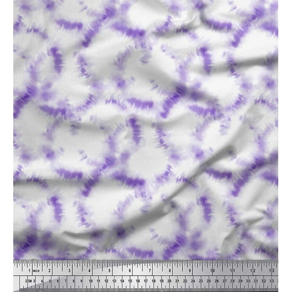 Soimoi Purple Rayon Fabric Rays Tie-Dye Print Fabric by The Yard 58 Inch Wide