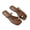 Brown, variant on Women's Square Toe Thong Sandals Flat Strappy Slide Sandals with Gold Metal Accent Comfortable Slip-On Summer Sandals for Casual Daily Wear