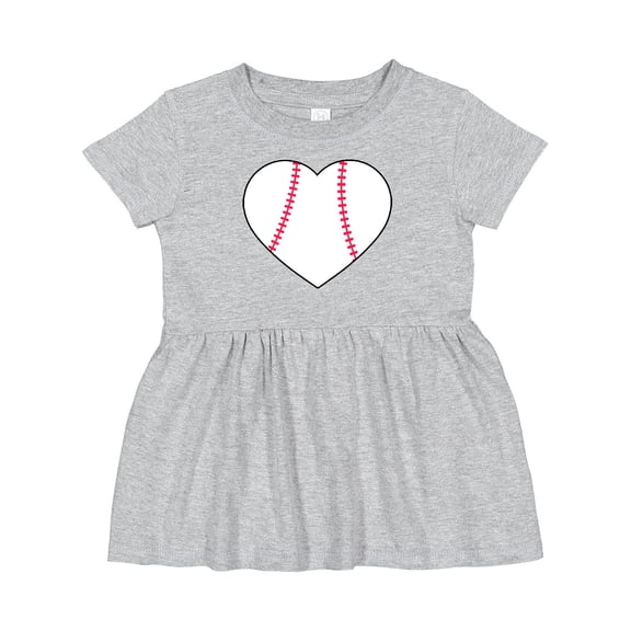 Inktastic Heart Shaped Baseball Girls Baby Dress