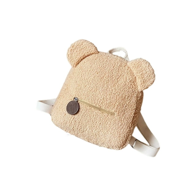 Guardurnaity Bolso de peluche para niños pequeños, mochilas personalizadas, cómodo bolso de guardería, minimochila personalizada para niñas Mochilas Caqui