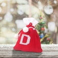 thumbnail image 5 of CuiLiyq Christmas Knit Drawstring Gift Bag, Xmas Red and White Santa Sack with Alphabet Letter Design Reusable Wrapping Bag, for Xmas Candy Goodie Party Favor ( D ), 5 of 5