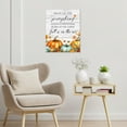 thumbnail image 3 of Fall Pumpkin Canvas Wall Art Autumn Thanksgiving Maple Leaves Wall Art Inspirational Quotes on Rural Wood Board Wall Art Home Decor Framed for Bedroom Living Room Easy to Hang,12x12 Inches, 3 of 5