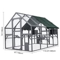 thumbnail image 4 of Large 3-Tier Outdoor Cat House, Small Animal Enclosure with 2 Lockable Cat Doors and a Walk in Door, Large Catio with Half Waterproof Cover, Portable Kitty House with Resting Boxes, 4 of 9