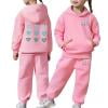 thumbnail image 3 of shqvo Big Girls 2 Piece Sport Outfit Heart Print Pullover Sport Sweatsuits Hoodie Sweatpants Outfits Hoodies Tracksuits for Toddlers Children Teens, 3 of 8