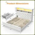 thumbnail image 4 of Romorgniz Queen Size Platform Bed Frame with 4 Storage Drawers & 2-Tier Storage Shelf &LED Light,Beige, 4 of 9