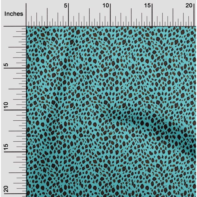 oneOone Tissu Polyester Lycra Imprimé Peau de Léopard pour Couture, Largeur 56 Pouces