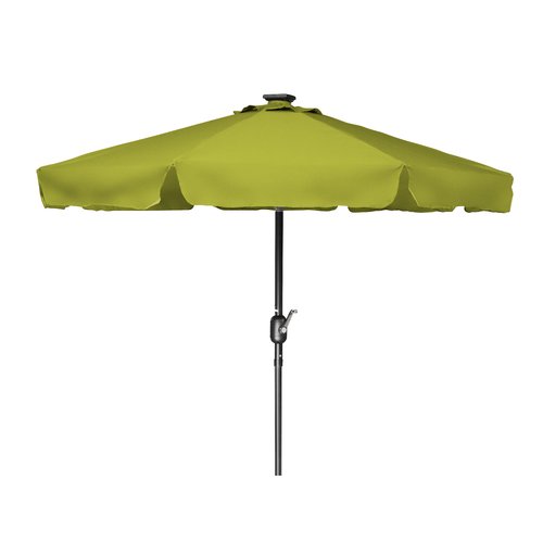 Deluxe Solar Powered LED Lighted Patio Umbrella 7' With Scalloped