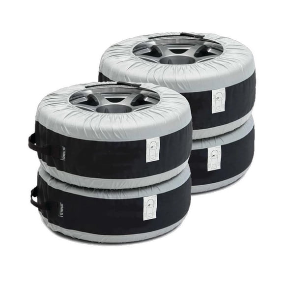 GEARFLAG Tire Cover 4 Packs Tote Bag Durable Canvas Fitting 22-30" Diameter for Seasonal Winter Spare tire Storage Carrying Handle with Wheel Allocation lables