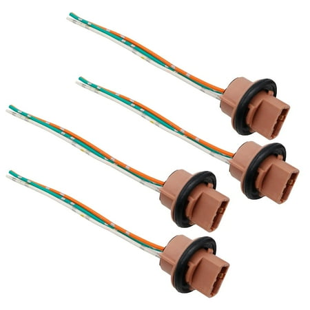 

FENG4Pcs T20 7443 Bulb Socket W21/5W Adapter Wire Harness for Car Turn Signal Brake Light Base Accessories (7443)-240810