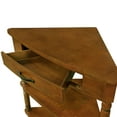 thumbnail image 5 of Small Triangle Corner Table, 3 Tier Wood Corner Side Table with Storage Drawer and Shelves for Living Room Bedroom, 5 of 12