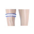 thumbnail image 4 of Liga de pierna de perlas de encaje de satén elástico nupcial con anillos de muslo de accesorio de fiesta Blanco azul Colcomx Liga nupcial del satén de la boda, 4 of 8