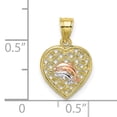 thumbnail image 3 of FJC Finejewelers 10 Kt Tri Color Gold Double Dolphins On Woven Heart Charm, 3 of 6