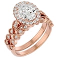 thumbnail image 2 of SuperJeweler 2 1/2 Carat Oval Shape Diamond Bridal Set In 14 Karat Rose Gold For Women, 2 of 6
