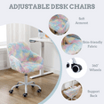 thumbnail image 4 of Dayalane Kids Desk Chair, Adjustable Swivel Faux Fur Study Chair with Armrests, Comfy Upholstered Computer Chair for Boys and Girls, Cute Computer Chair for Children, Rainbow-Blue, 4 of 7