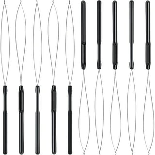 30Pcs Hair Extension Loop Threader Hook Tool and Bead Tool Black