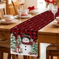thumbnail image 5 of Christmas Table Runner 36 Inches Long Farmhouse Dress Scarves, Snowman Snowflake Trees Watercolor Birds Red Plaid Dining Tablerunner for Coffee Table/Kitchen Island/Party Décor, Small 13" x 36", 5 of 8