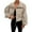 Beige, variant on Women Cropped Stand Collar Cargo Jacket Multi Flap Pockets 5 Colors Black Red Khaki Green Beige Loose Casual Layering Outerwear 1pc S-XXL True To Size Plus Size Friendly