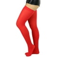 thumbnail image 6 of ToBeInStyle Women's Nylon Thigh High Schoolgirl Opaque Stockings - One Size - Red, 6 of 8