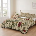 thumbnail image 2 of Twin Quilt Set 68''x86'', Rustic Botanical Lightweight Summer Bedspread Coverlet Set with 2 Pillow Shams, Vintage Floral Wildflower Breathable All Season Quilt Bedding for Dorm/Bedroom, 2 of 9