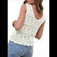 thumbnail image 3 of Camiseta Sin Mangas de Verano para Mujer, , con Cuello en V y Crochet, Color , Talla S, 3 of 8