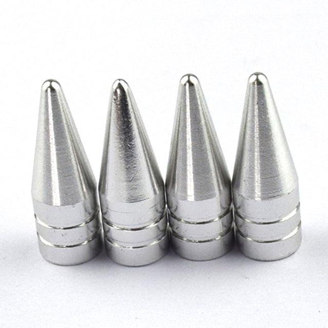 Valve Stem Left Rear Aluminum Alloy Simple Design Dust-proof Bike Accessories Multipurpose Tire Caps Decoration Car Supplies Silver