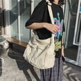 thumbnail image 2 of Paquete literario de gran capacidad para mujer, bolso de hombro de lona, sólido, suave, de mezclilla, o viaje para ocio, a la moda, 2023, 2 of 4
