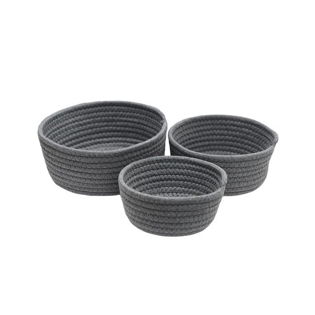 Toystoory 3 unids/set cesta de almacenamiento de acrílico Color sólido artículos diversos para el hogar maquillaje ropa interior Almacenamiento y organización del hogar Gris oscuro