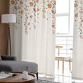 thumbnail image 4 of Weeping Flowers Semi Sheer Curtains 72 Inch Length 2 Panels Set,Orange Grey Spring Floral Botanical Rustic Burlap Sheer Kitchen Curtain Voile Window Curtain for Living Room Bedroom Rod Pocket Drapes, 4 of 7