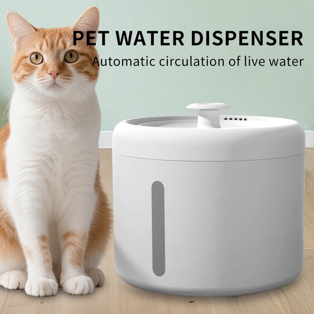 Circulating Cat Water Fountain, Ultra Quiet Drinking Dispenser with Ripple Basin, Designed to Increase Hydration for Cats & Small Animals (2000ML)