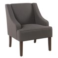 thumbnail image 1 of HomePop Velvet Swoop Arm Living-Room-Chairs, Dark Charcoal, 1 of 2