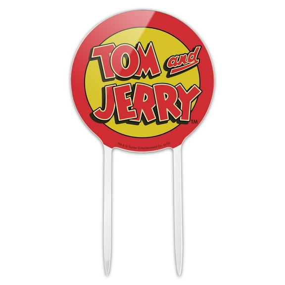 Acrylic Tom and Jerry Logo Cake Topper Party Decoration for Wedding Anniversary Birthday Graduation