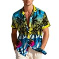thumbnail image 2 of PNTUTB Summer Hawaiian Short Sleeve Shirt,Men's Fashion Print Casual Collared Button Loose Comfortable Blouse, 2 of 6