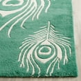 thumbnail image 2 of SAFAVIEH Soho Jarvis Peacock Feather Wool Area Rug, Teal/Ivory, 5' x 8', 2 of 5