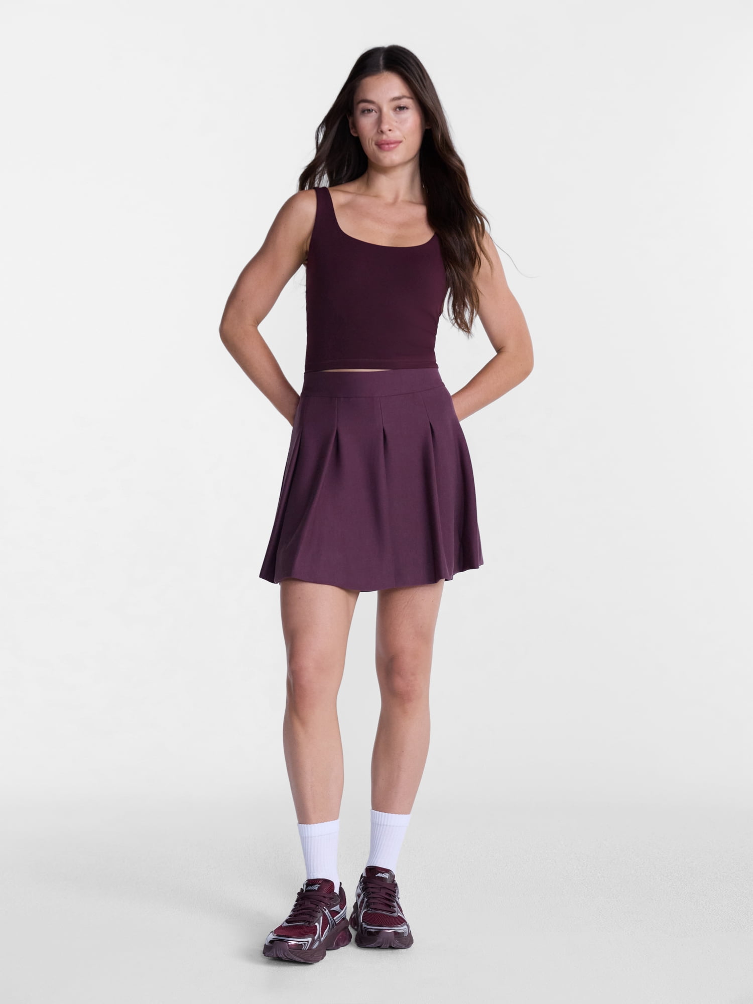 Avia Women's Pique Knit Pleated Bubble Hem Skort, Sizes XS-XXXL