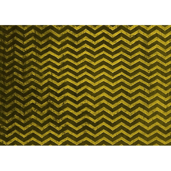 Ahgly Company Indoor Rectangle Oriental Yellow Industrial Area Rugs, 5' x 7'