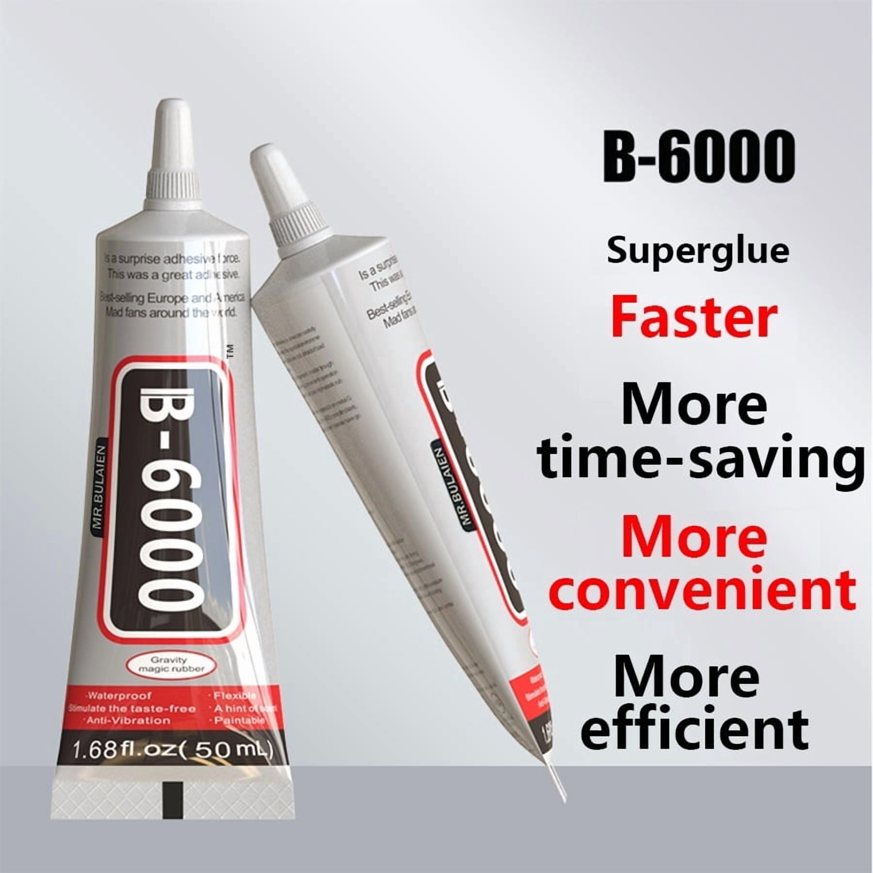 12 Count 110ml B6000 Clear Multi-Purpose Adhesive Craft Glue with Precision Tip, Ideal for Rhinestones, Jewelry Making, Phone Repair, Fabric, Wood and DIY Crafts