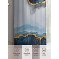 thumbnail image 7 of Navy Blue Semi Sheer Curtains 54 Inch Length 2 Panels Set, Abstract Color Block Vintage Modern Sheer Kitchen Curtain Privacy Voile Window Curtain for Living Room Bedroom Rod Pocket Drapes, 7 of 7