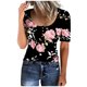 thumbnail image 1 of Blusas de Manga Corta para las Mujeres Cuello Redondo Botón Arriba Camiseta Suelta, Top de Algodón de Imitación Casual para Diario, 1 of 3