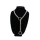 thumbnail image 5 of Collar de cadena deslizante con anilla en forma de corazón para mujer, collar de estilo punk gótico cubano hecho a mano, joyería ajustable con lazo en forma de Y, 5 of 5