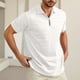 thumbnail image 2 of Camisa de manga corta con cremallera y malla de corte ajustado para hombre - Poliéster, transpirable para el verano, 2 of 4