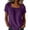 *Purple, variant on VBVC Women's Square Neck Short Sleeve Blouse, Ladies' Loose Fit Breathable Tunic, Casual Solid Color Summer Top For Women,Black,S-2XL