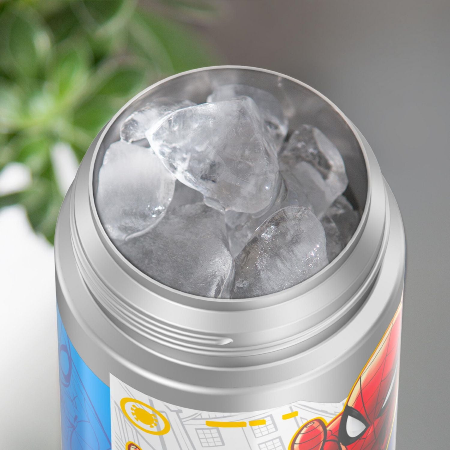 Thermos Funtainer Vacuum Insulated Stainless Steel 12 Oz Bottle, Spiderman, 12 Oz, Black