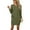 Army Green, variant on COSFO Green Dresses for Womenfall Solid Casual Crew Neck Long Sleeve Mini Dresses Slim Belted A-Line Dresses