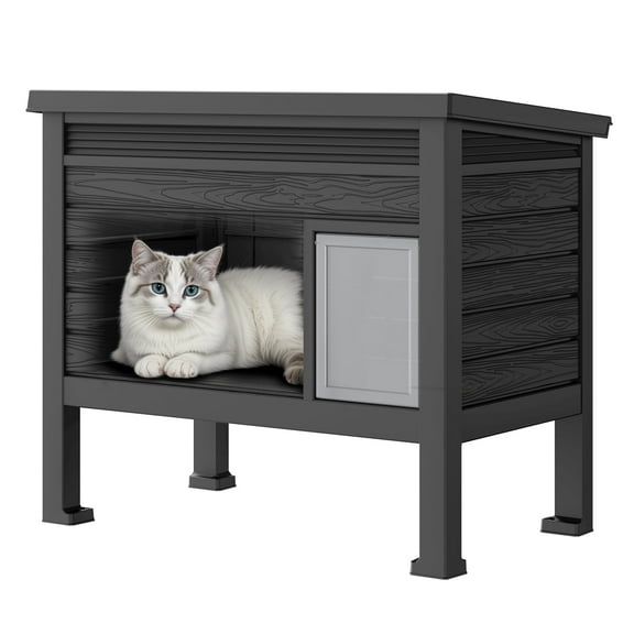 Bifanuo Outdoor Cat House Weatherproof, Insulated Feral Cat Shelter for Outdoor Indoor, Outside Cat Houses for Winter,Secure Escape Doors for Cats