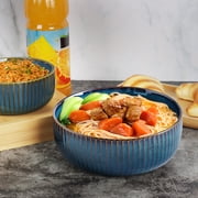 Large Salad Bowl, 1800ml/61oz Large Bowl ,Ceramic Fruit Serving Bowls, Stylish Blue Bowl ,Round Soup Bowl,Bowl for Soup,Salad,Cereal,Ramen