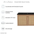 thumbnail image 6 of Classe 36 in. Brown Oak Wall Hung Bathroom Vanity With Black, 3-Hole Ceramic Sink Top, 6 of 6