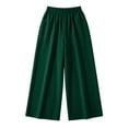 thumbnail image 4 of Cargo Pants for Women Wide Leg Pants Women Linen Wide Leg Pants High Waisted Elastic Waist Flowy Casual Summer Beach Pants for Women Army Green Xxl, 4 of 7