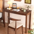 thumbnail image 2 of BESKADI 100% Solid Wooden Desk with Drawers - 39 x 16 Inch Mid Century Narrow Desk, Vintage Writing Desks with Drawers, Simple Work Study Table, Small Desks for Small Spaces, Walnut Color, 2 of 9